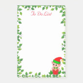 Cute Little Elf en Green Leaf Lijst Post-it® Notes (Voorkant)