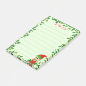 Cute Little Elf & Green Leaf Lijst on Green Lined Post-it® Notes (Schuin)