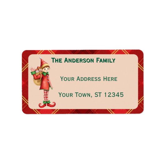 Cute Little Elves - Personalized Christmas Etiket (Voorkant)