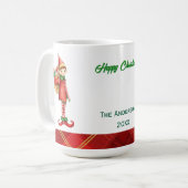 Cute Little Elves - Personalized Christmas Koffiemok (Voorkant links)