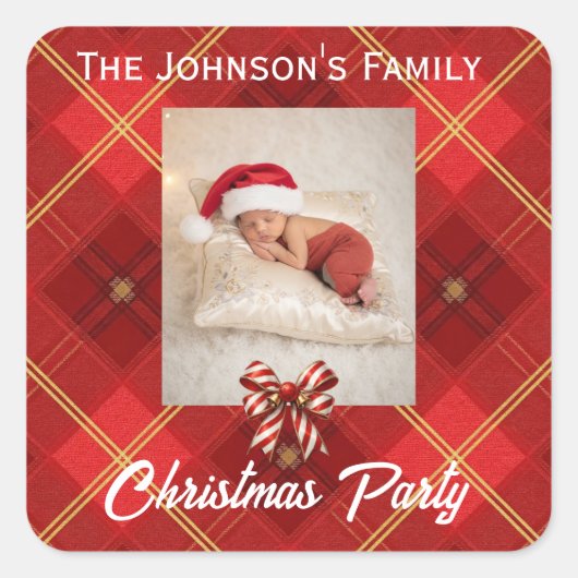 Cute Little Elves - Personalized Christmas  Vierkante Sticker (Voorkant)