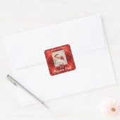 Cute Little Elves - Personalized Christmas  Vierkante Sticker (Envelop)