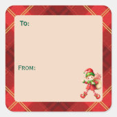 Cute Little Elves - Personalized Christmas Vierkante Sticker (Voorkant)