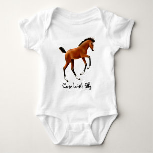 Cute Little Filly Baby Creeper Romper
