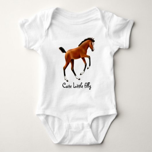 Cute Little Filly Baby Creeper Romper (Voorkant)