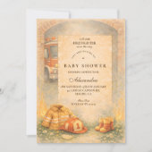 Cute Little Firefighter Baby Shower Kaart (Voorkant)