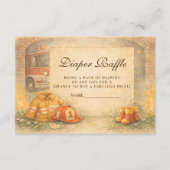 Cute Little Firefighter Diapper Raffle Informatiekaartje (Voorkant)