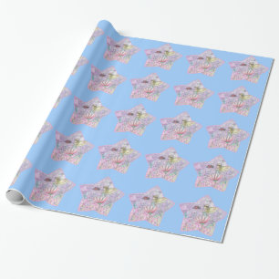 Cute Little Flower Fairy en Lieveheersbeestje Kuns Cadeaupapier