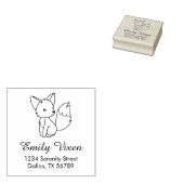 Cute Little Fox Address Rubberstempel (Gestempeld)