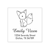 Cute Little Fox Address Rubberstempel (Afrduk)