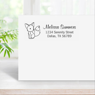Cute Little Fox Address Rubberstempel