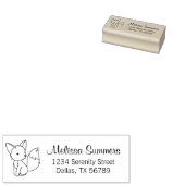 Cute Little Fox Address Rubberstempel (Gestempeld)