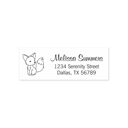 Cute Little Fox Address Zelfinktende Stempel (Design)