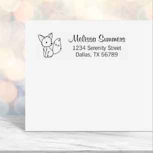Cute Little Fox Address Zelfinktende Stempel