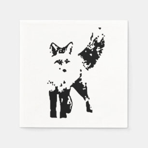 Cute Little Fox Animal Natuur Art Servet