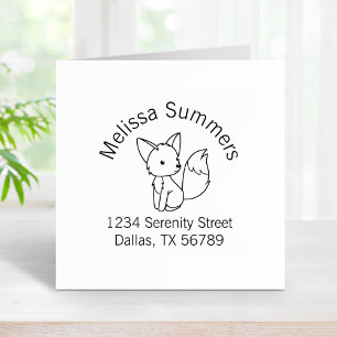 Cute Little Fox Arch Address Rubberstempel