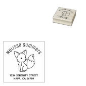 Cute Little Fox Arch Address Rubberstempel (Gestempeld)