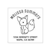 Cute Little Fox Arch Address Rubberstempel (Afrduk)