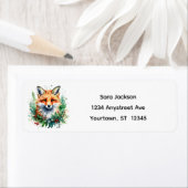 Cute Little Fox at Christmas Etiket (Insitu)