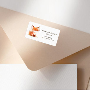 Cute Little Fox Baby Shower Adreslabel Etiket