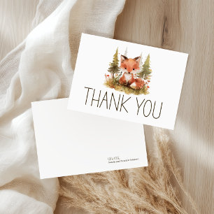 Cute Little Fox Baby Shower Bedankkaart