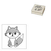 Cute Little Fox Boerderij Animal Rubberstempel (Gestempeld)
