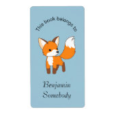 Cute Little Fox Bookplate Etiket (Voorkant)