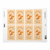Cute Little Fox Bookplate Etiket (Full Sheet)