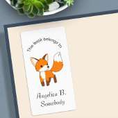 Cute Little Fox Bookplate Etiket
