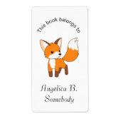 Cute Little Fox Bookplate Etiket (Voorkant)