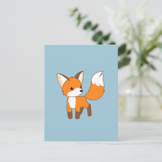 Cute Little Fox Briefkaart (Staand voorkant)
