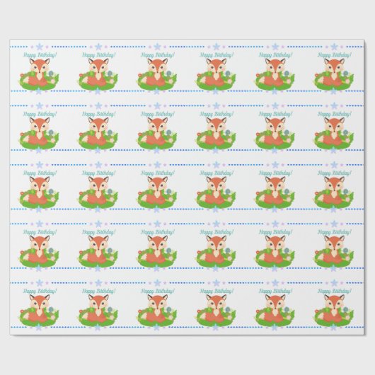 Cute Little Fox Cadeaupapier (Vlak)
