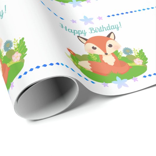 Cute Little Fox Cadeaupapier (Rol Hoek)