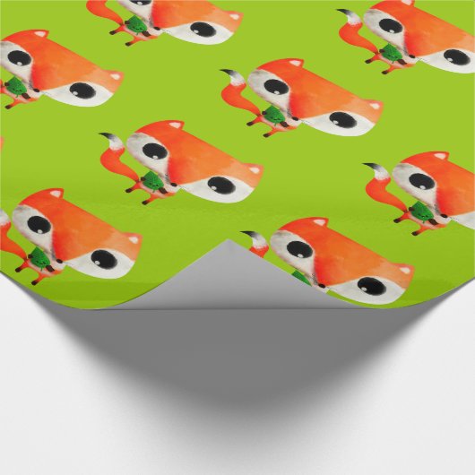 Cute Little Fox Cadeaupapier (Hoek)