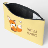 Cute Little Fox die Butterfly op Yellow bezoekt Etui (Open)