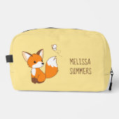 Cute Little Fox die Butterfly op Yellow bezoekt Toilettasje (Voorkant)