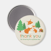 Cute Little Fox en mam Bedankt Magnet (Voorkant / Achterkant)