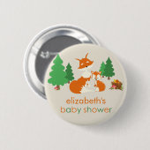 Cute Little Fox en mama Baby shower Button (Voorkant /achterkant)