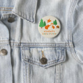Cute Little Fox en mama Baby shower Button (In situ)