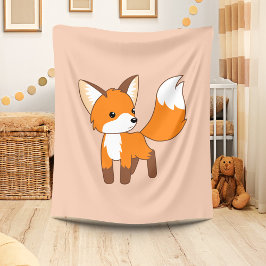 Cute Little Fox Fleece Deken