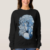 Cute little fox flowers clouds spring retro trui (Voorkant)