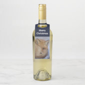 Cute Little Fox gekruld op Winter Foto Kerstmis Flessenhanger (Op fles)