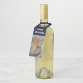 Cute Little Fox gekruld op Winter Foto Kerstmis Flessenhanger (Schuin)