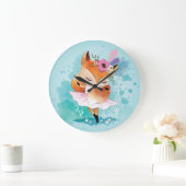 Cute Little Fox Grote Klok (Huis)
