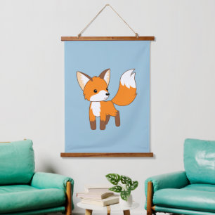 Cute Little Fox Hangend Wandkleed