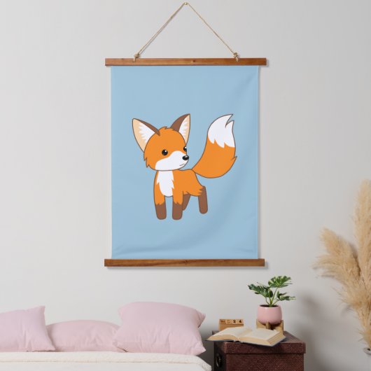 Cute Little Fox Hangend Wandkleed (Slaapkamer)