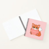 Cute Little Fox Holding een Heart Notitieboek (Binnen)
