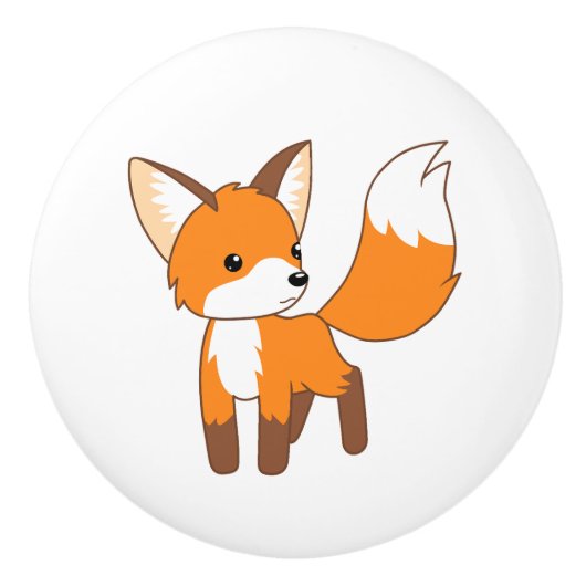 Cute Little Fox Keramische Knop (Voorkant)