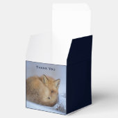 Cute Little Fox kwam in de winter. Foto bedankt Bedankdoosjes (Geopend)