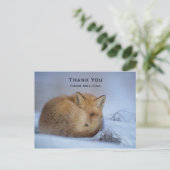 Cute Little Fox kwam in de winter. Foto bedankt Briefkaart (Staand voorkant)